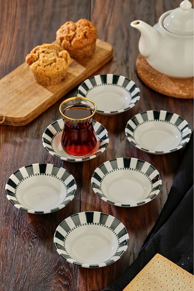 Cooker 6 Patterned Porcelain Tea Plates