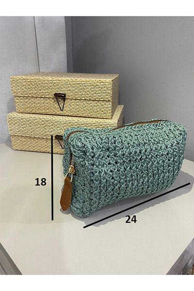 Çarşı35 Geantă cosmetică cu fir 18/24 - Machiaj, plasă din bumbac și țesut din iută