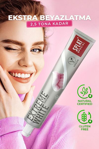 Splat Extreme White Toothpaste 2 Tones Whitening Papaya Extract