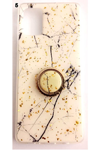 ERKAN Samsung Galaxy A71 Uyumlu Yüzüklü Simli Lüks Kılıf