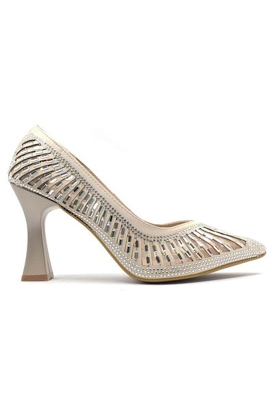 KOCAMANLAR Feles Goblet Heel Cinderella Stone Stiletto Pantofi cu toc damă ZECE