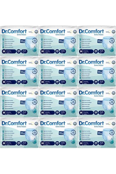 Dr.Comfort Adult Absorbent Diapers Panties - M-Medium 360 Pieces (12Pk*30)
