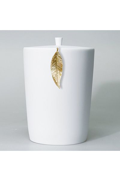 Selim Leaf Bathroom Set White Gold