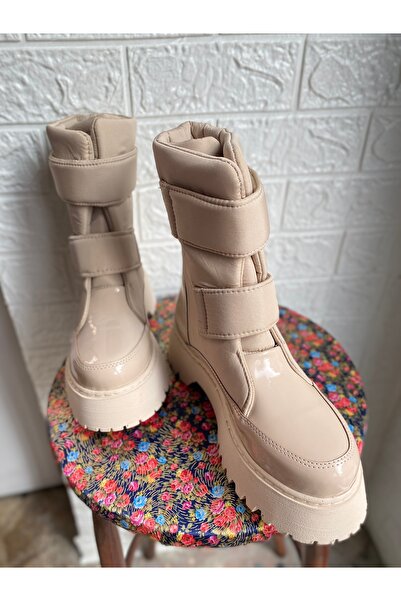 İLADİESHOES Yeni Sezon Bot Krem Renk