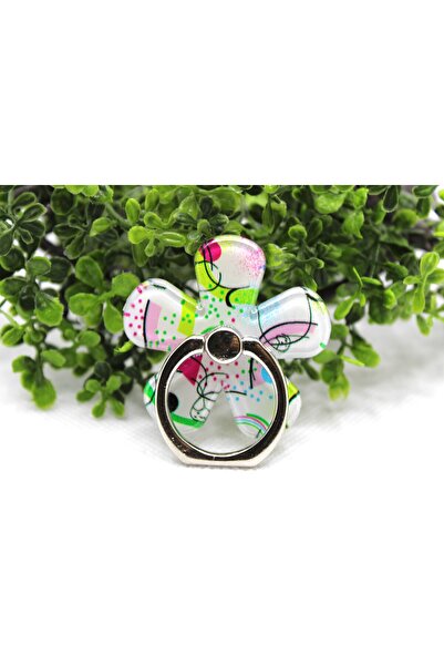 Tezcan Aksesuar Çiçek Tasarım Desenli Yüzük Popsocket ve Parmak Tutucu