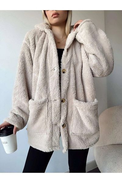 Moka Shopin MokaShopin Γυναικείο μακρυμάνικο παλτό με τσέπη και λεπτομέρεια με κουμπιά Wellsof