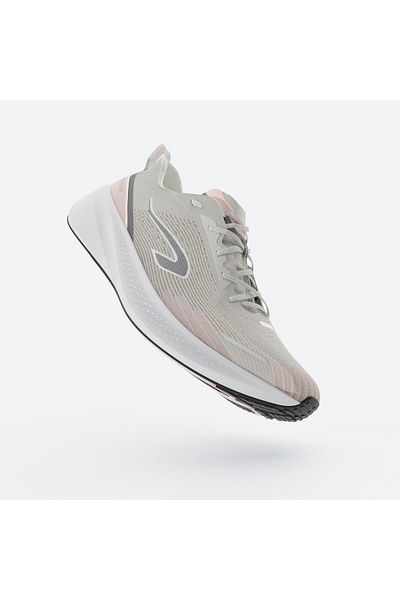 Decathlon Kiprun Women's Running Shoes - Beige/Pink - Kiprun Cushion 500