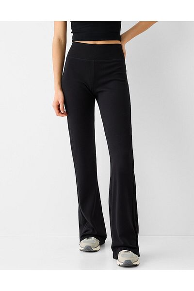 LOVES AGAZA Ribbed Waist Spanish Leg Pants