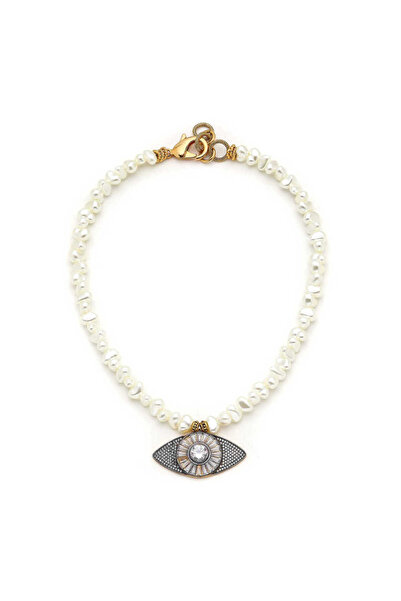 Mon Reve Kısmet İnci Altın Kaplama Göz Zirkon Charm Kolye