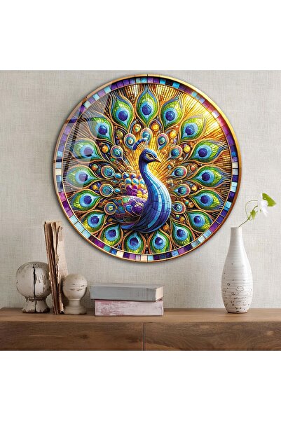 bestdecor Okrugli stakleni sto Noble Peacock | Poklon, Dekorativni, Kancelari...