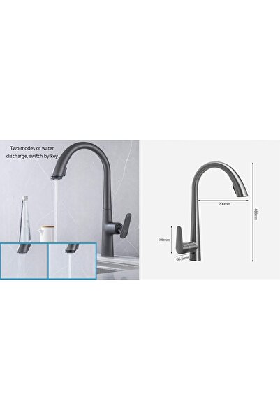 OEM Smart Touch Kitchen Sink Faucet - Anthracite Spiral Fountain