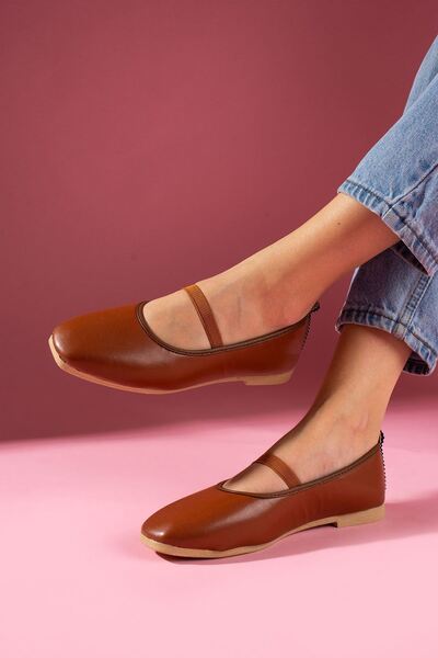 FUGA MODA Μπαλαρίνες με λάστιχο Ruby Tan Skin