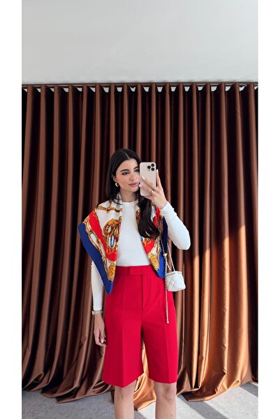 HAZELANNA Premium κόκκινο βερμούδα σορτς