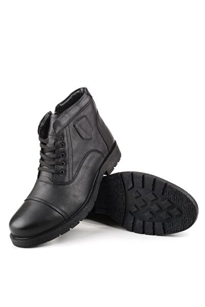 Walkenzo 081 Μεγάλου μεγέθους Γνήσιες Δερμάτινες Χειμερινές Ανδρικές Μπότες με Γούνα