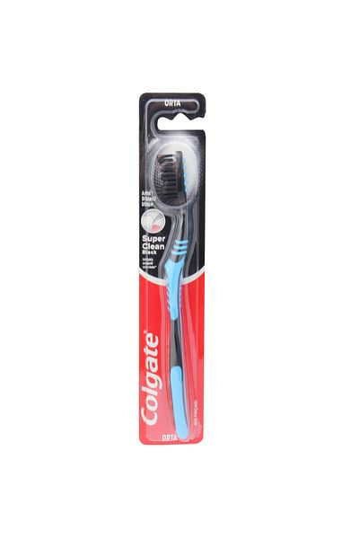 Colgate Super Clean Black Medium Toothbrush Blue