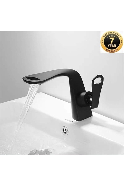 OEM Banyo Lavabo Bataryası Siyah Yeni Model Şelale 7 Yıl Garantili İthal