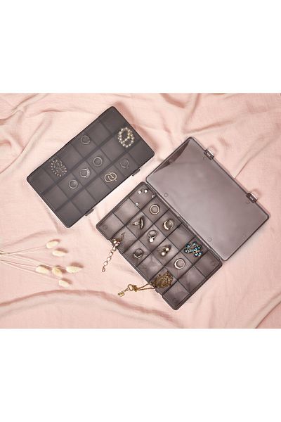 Lova Leon Life 18 Compartments Adjustable Jewelry Organizer, Bead Earring Necklace Ring Clasp Box Organizer