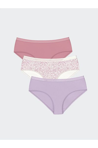 LC Waikiki DREAM Ecru Floral Hipster Σλιπ 3 Συσκευασία