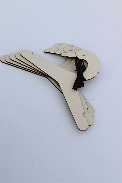 Assa Wood Wooden Children's Hanger 7 Pieces Hanger - Swan Baby Closet Hanger (Cream Color)