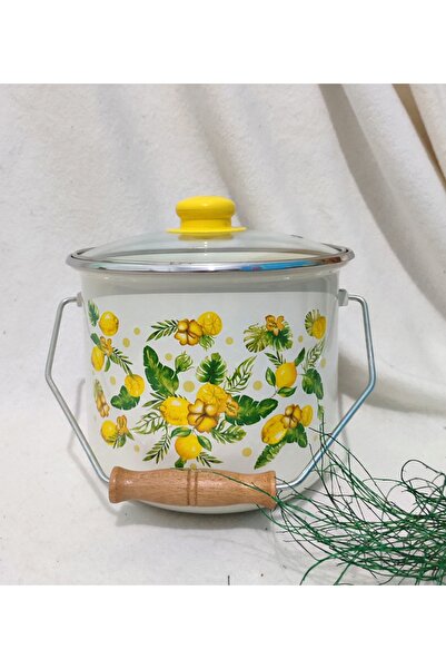 EBRULİEMAYE Limon Emaye Bakraç 3,8 litre 16 cm derinliksüt yoğurt un şeker ça...