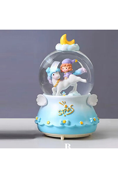 keyfim shop Unicorn Kar Küresi Büyük Boy Tam Otomatik Işıklı Müzikli Püskürtm...
