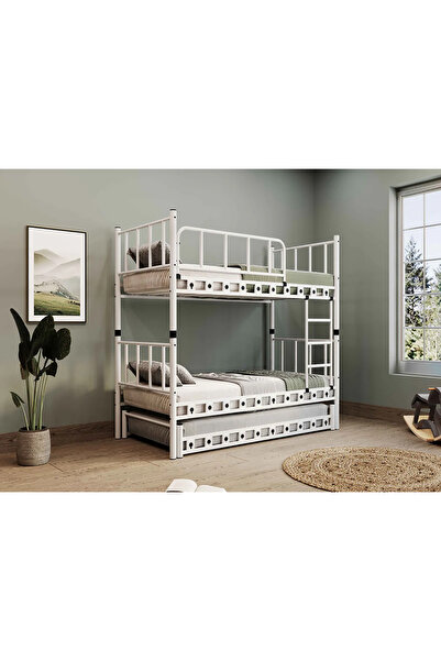 DZGN HOME ZAMBAK YAVRULU GENÇ ÇOCUK ODASI METAL RANZA VE KARYOLA - 90 x 200 CM