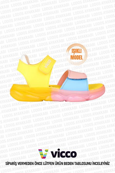 Vicco Laura Model - Yellow/Powder Light Sandals for Baby Girls and Children