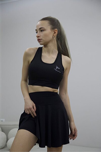 ŞevAyy Şort Etekli Büstiyer Crop Mayo Yüksek Bel Mayo