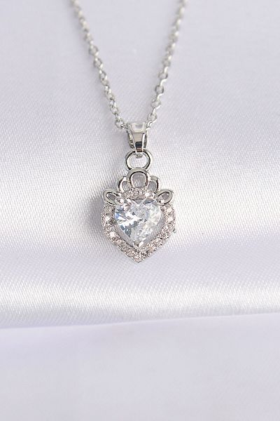Skygo Zircon Stone Rapunzel Necklace - 316L Steel, Silver Color, Chain - Tj-Bko8692