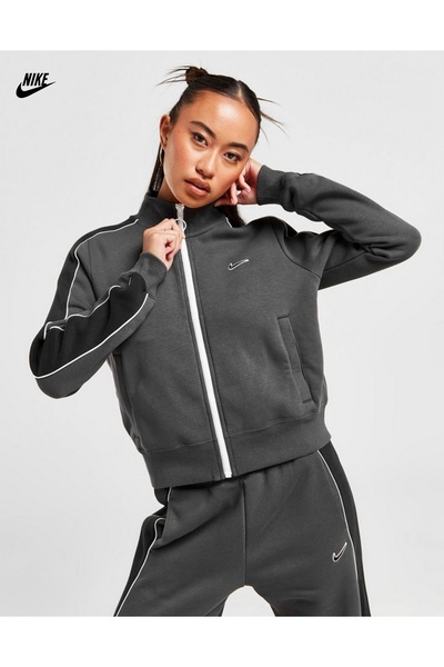 Nike Women's Fleece Sportswear Track Top Gri Kadın Sweatshirt