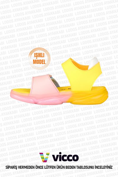 Vicco Laura Model - Yellow/Powder Light Sandals for Baby Girls and Children