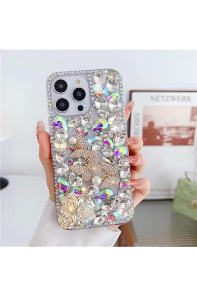DGN İphone 13 Pro Max Uyumlu Ultra Lüx Damla Taşlı Özel Tasarım Kılıf