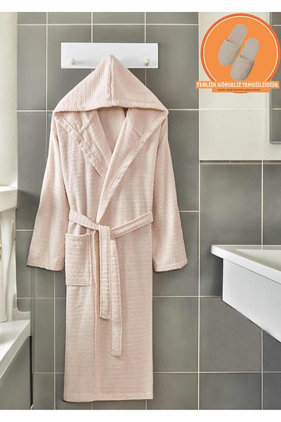 Rebeka Home Collection Μπουρνούζι Nature Beige με κουκούλα