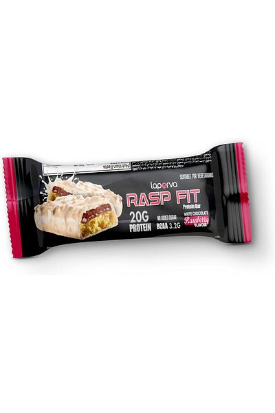 Laperva Rasp Fit Protein Bar, White Chocolate Raspberry, Box of 12 Bars