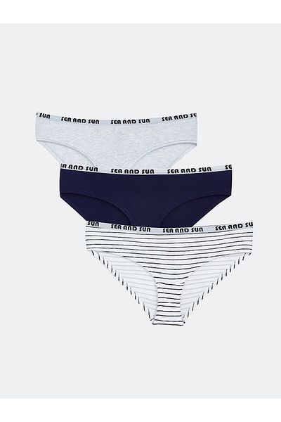 LC Waikiki Young Gray Printed Hipster Panties 3 Pack