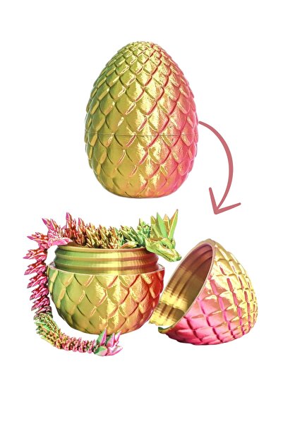 MooieBaby's Kristal Ejderha Yumurta Seti -  Hareketli Organik 3D Figür Oyuncak | Dekoratif Koleksiyon Ürünü