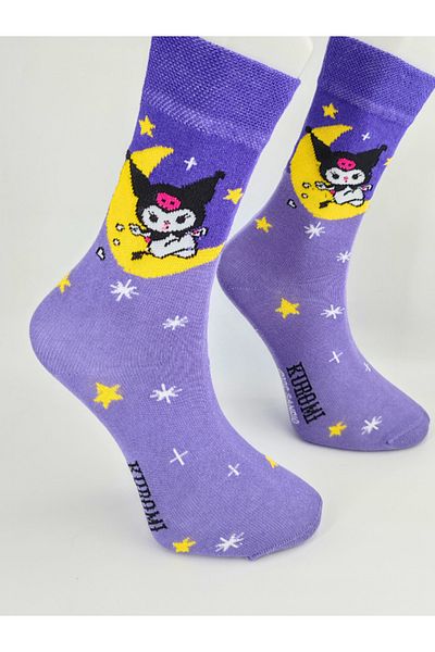 Shuttle Park Unisex Special Series Happy Colorful Socks Μωβ Kuromi Κάλτσες με πολύχρωμα σχέδια
