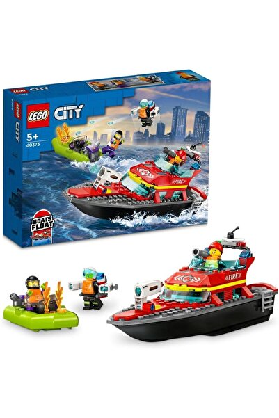 LEGO City Fire Rescue Boat Toy, Floats on Water, with Jetpack, Dinghy and 3 M...