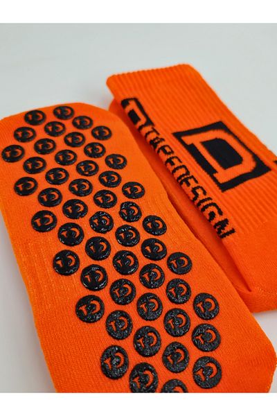 Shuttle Park Unisex Deep Orange Αντιολισθητικές Κάλτσες Αντιολισθητικές Πετσέτες σιλικόνης Σόλα Match Pro Athlete Κάλτσες