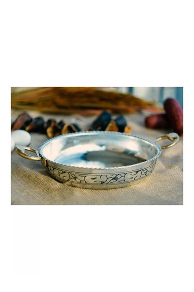 Bakır Concept مقلاة نحاسية منقوشة ومطرزة بتصميم مكشكش موديل 22 سم