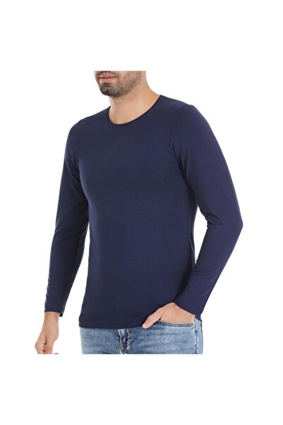 YILDIZ 6 قطع قميص داخلي رجالي مشروط بأكمام طويلة باللون الأزرق الداكن 387