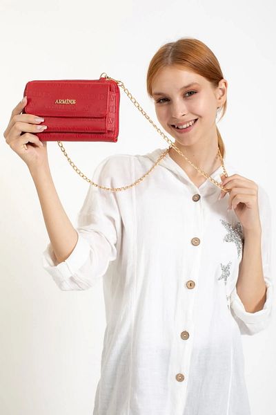 Armine Red Laser 324 Model Women's Shoulder Bag - Crossbody Bag
