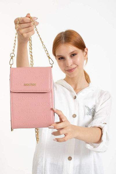 Armine Women's Bag, Chain Strap Evening Dress Shoulder Bag 266 Dusty Rose Laser