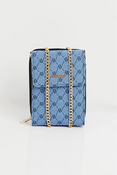 Armine Women's Evening Bag with Chain Strap - 266 Blue Dots