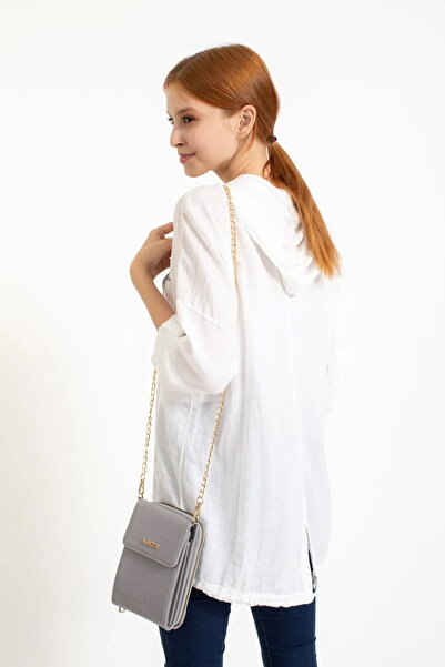 Armine Gray Laser Cut Women's Evening Dress Shoulder Bag - Chain Strap 266