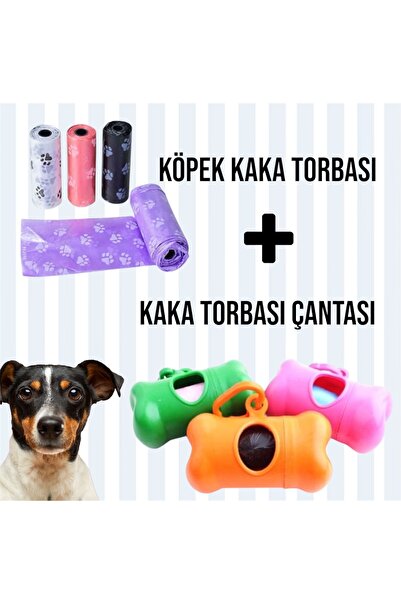 Tüylü Tezgah Dog Poop Bag and Poop Bag Set 4 Pcs Sachets and 1 Pcs Carry Bag