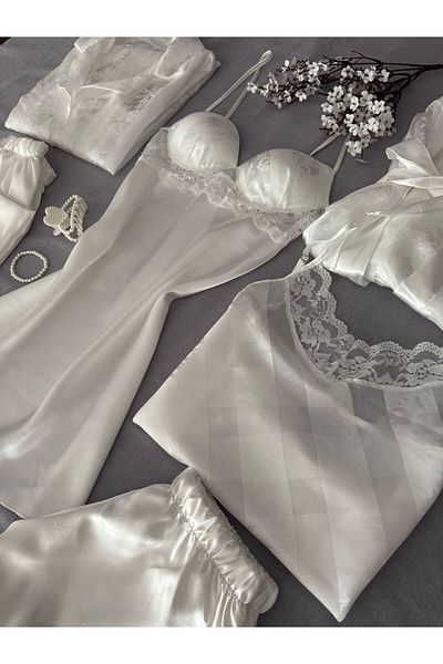 MH Moony Homewears Комплект пижама от 9 сатена Milano - нощница и бельо