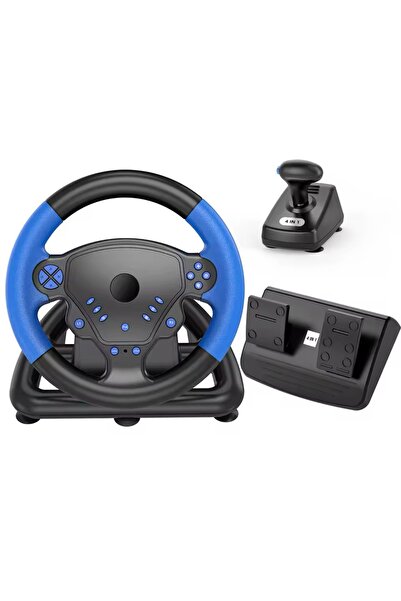 CRK TECH Ps4 Ps3 Pc Android Uyumlu Oyuncu Direksiyon Seti 4 In 1 Vites Çift Motorlu Titreşimli