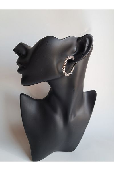 BHR AKSESUAR Silver Large Hoop Earrings