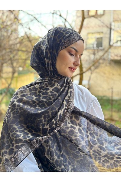 shalby Şal din bumbac moale cu model etnic leopard